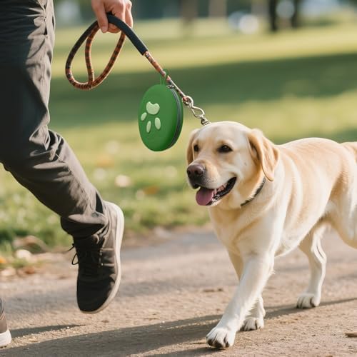 Collapsible Dog Bowls, 2-in-1 Pet Portable Travel Bowls Green