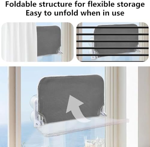 2 Pack Heavy Duty Cat Window Perch,Foldable & Stackable Cat Hammock Bed with 8 Strong Suction Cups,Metal Frame and Reversible Cover,22.8"x20.5" Window Seat for Large Indoor Cats