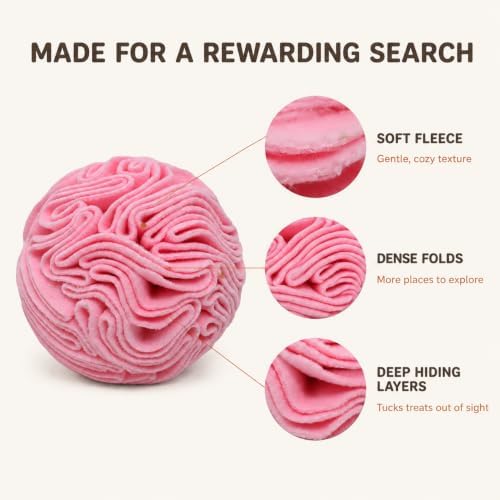Snuffle Ball for Dogs, Slow Feeder Mental Enrichment Toy, Cute Interactive Puzzle Game for Anxiety Relief & Indoor Fun, Pet Search Game for Small Medium Dogs, Machine Washable