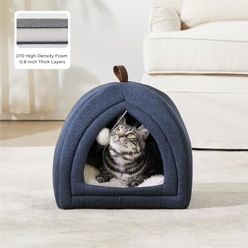 Bedsure 2in1 Cat Beds for Indoor Cats Cave for Kitten with Washable Pillow