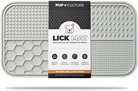 Pup Culture Dog Lick Mat for Dogs, Feeding Pad for Anxious Pets Plus 4 Different Puzzles for Mental Stimulation for Dogs - Supports Mental, Dental, and Digestive Health, Bite Resistant and Heavy Duty
