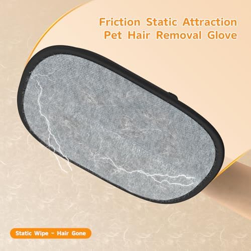 Pet Hair Removal, 2025 Newly Upgraded Five-Finger Electrostatic Pet Hair Removal Glove, Reusable Cat & Dog Hair Remover Tool for Clothing, Couch, Furniture, Carpet, Car Seat, Cat Grooming Glove -2 PCS