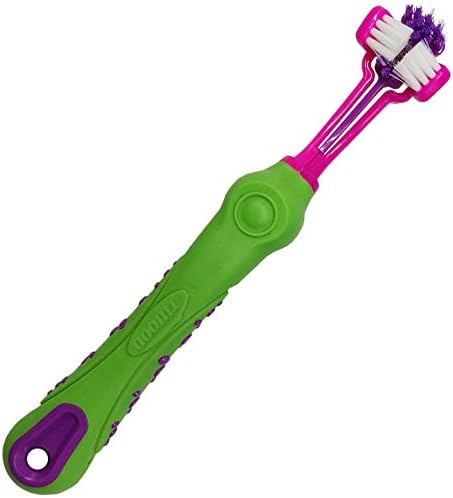 TIHOOD Three Sided Pet Toothbrush Dog Brush Addition Bad Breath Tartar Teeth Care Dog Cat Cleaning Mouth (Blue,Orange,purplr and White)