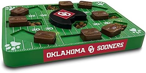 Pets First NCAA Oklahoma Sooners Puzzle Toy, Puzzle Treat Dog Toy, Interactive Dog Treat Toy, Dog Puzzle Feeding Slow Toy