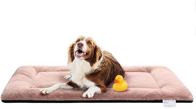 Dog Crate Pad Washable Dog Bed for Crate Large Cozy Mat 48-Inch Pink | Ultra Soft Kennel Pad,Anti-Slip Bottom,Fits for Most Metal Crates,Comfortable Sleeping Pet Mat