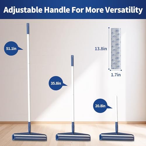 13.8in Large Big XL Jumbo Lint Roller for Floor with Long Handle, Mega Sticky Rollers Pet Hair Remover for Carpet, Bed,Couch，Furniture, Walls, Bathroom & Hair Collector Cleaner with Dog Cat Fur