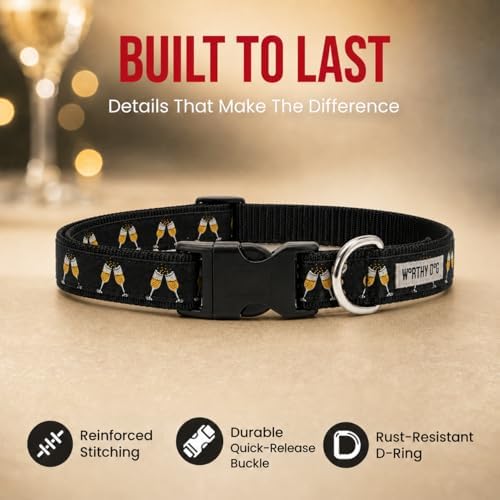 THE WORTHY DOG Summer Print, Adjustable Dog Collar, Small Dogs, Celebration