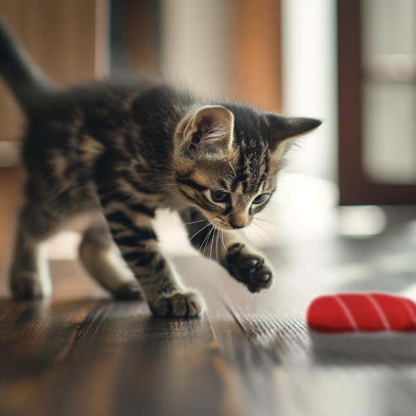 munchiecat Premium Organic Catnip Sushi Toy (1-pc) for Cats, Kittens - USA Made Durable Design for Pouncing, Batting and Play