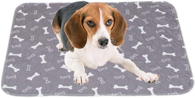 2 Pack 34"x36" Washable Pee Pads for Dogs, Super Absorbent Reusable Training Dog Pads with Bone Print, Non-Slip Potty Pads for Whelping, Playpen, Crate, Bed