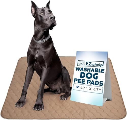 EZwhelp Washable Pee Pads for Dogs - Waterproof Reusable, 47 x 47 in