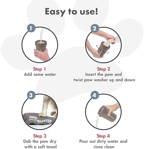 Dexas MudBuster Medium Dog Paw Cleaner, Taupe, Fits 1.5"-2.5" Wide Paws, Gentle Silicone Bristles for Quick, Easy Cleaning