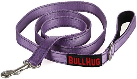 BULLHUG 6 FT Bulldog Leash with Padded Handle. Perfect for Bulldogs, French Bulldogs, Pugs & All Breeds. Leashes for Walking, Training Lead for Bulldogs (Violet)