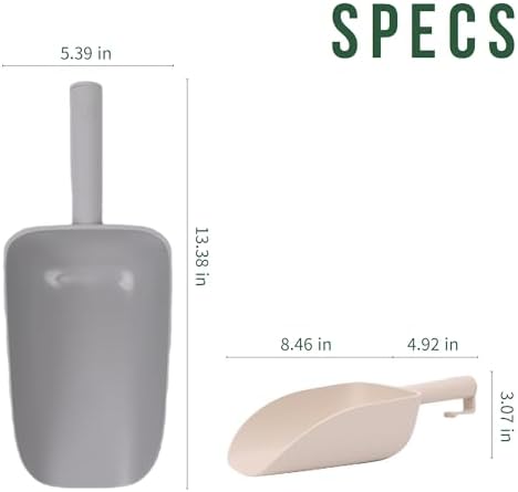 Extra Big Multipurpose Scoop– Solid Deep Scooper for Any Household – Disposing/Replacing Litter – Big Size Animal Pet Food Shovel – 44oz