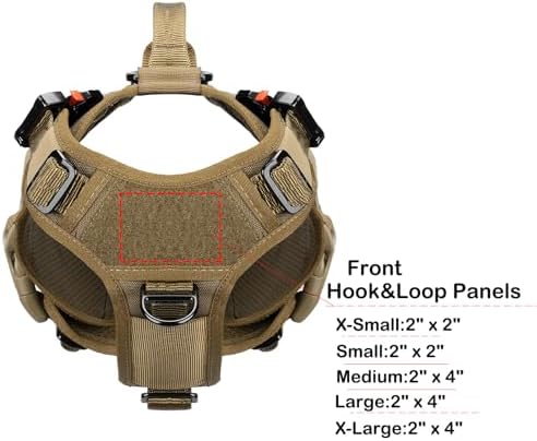 ICEFANG No Pull Tactical Dog Harness for Small Dogs,Adjustable Dog Vest