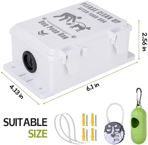 Outdoor Dog Poop Bag Dispenser Wall Mountable, Waterproof & Commercial-Grade, Outdoor Organizer for Home, Parks, Apartments, Property Management with 135 Bags & Lock Included