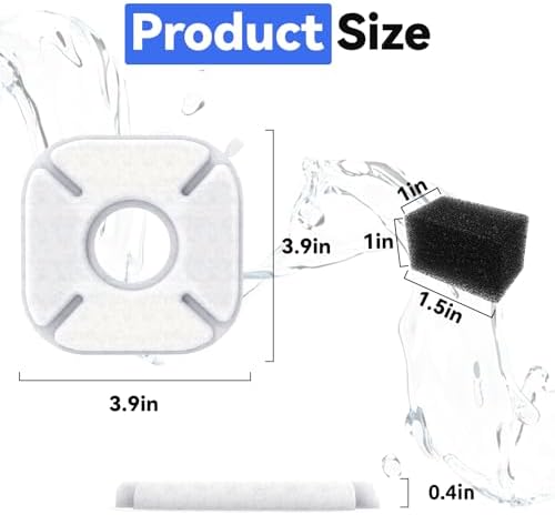 40 Packs Compatible with Veken Pet Cat Water Fountain Filters Replacement
