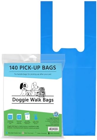 Tie Handle Dog Waste Bags, Blue Baby Powder Scented, 140