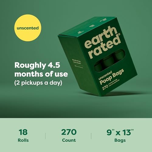 Earth Rated Perfect Dog-Walking Bundle - Includes 1 Poop Bag Dispenser and 270 Leak-Proof Extra Thick Waste Bags, Unscented