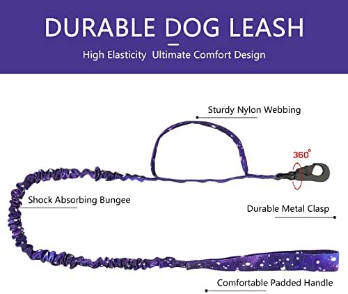 DAGANXI Tactical Dog Collar, Adjustable Military Training Nylon Dog Collar with Control Handle and Heavy Metal Buckle for Medium and Large Dogs, with Patches and Airtags Case (S, Purple Sky-Set)
