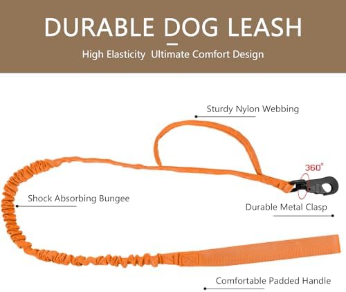 DAGANXI Tactical Dog Collar, Adjustable Military Training Nylon Dog Collar with Control Handle and Heavy Metal Buckle for Medium and Large Dogs, with Patches and Airtags Case (Orange-Set, S)