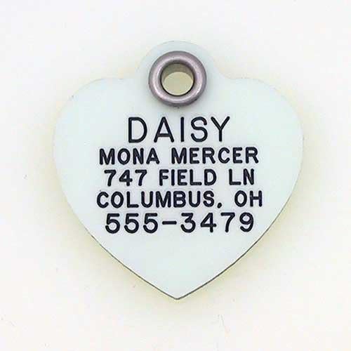 LuckyPet Glow in The Dark Dog and Cat ID Tag - Durable Custom Tags for Pets - Silent Personalized Pet Identification - Easy to Read Engraving - Small, Round