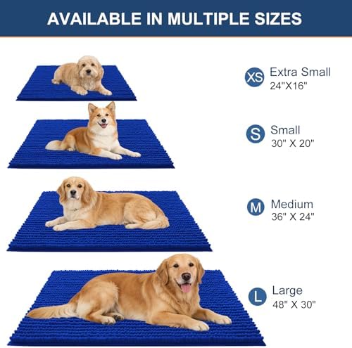 OLANLY Dog Door Mat for Muddy Paws 44x24, Extra Absorbent Chenille Mud Mat