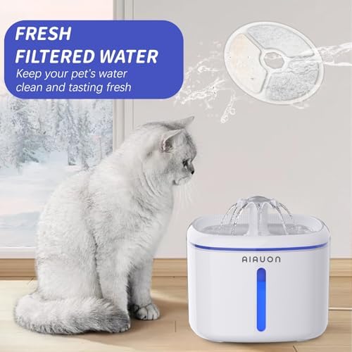 Cat Water Fountain Filter Replacement: 8Packs Cat Fountain Filter-Suitable for AIAUON 84oz/2.5L Pet Cat Fountain W01