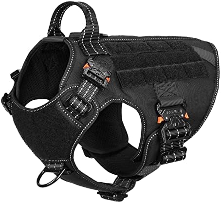 ICEFANG Tactical Dog Harness for Medium Dogs,Full Metal Buckles Dog Vest