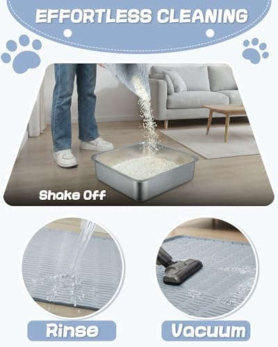 ANWA Waterproof 34" x 22" Large Litter Box Mat, Silicone Litter Mat