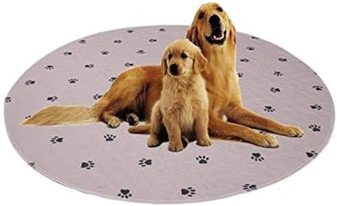 SincoPet Washable Dog Pee Pads with Puppy Grooming Gloves,Puppy Pads,Reusable Pet Training Pads,Large ,Waterproof Pet Pads for Dog Bed Mat,Super Absorbing Whelping Pads,48 Round Inch (Pack of 2)