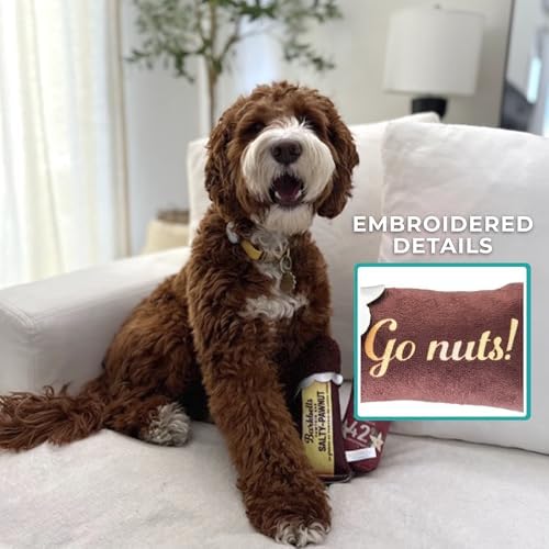 Haute Diggity Dog Barkbells Pawtein Bar Plush Dog Toy, Funny Parody Toys