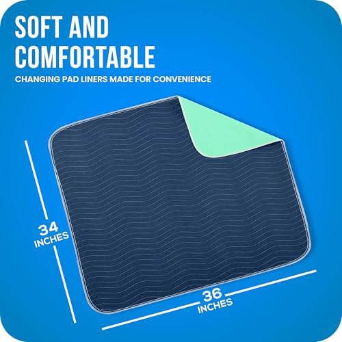 4 Pack Washable Pee Pads for Dogs 34" x 36", Waterproof Dog Training Pads