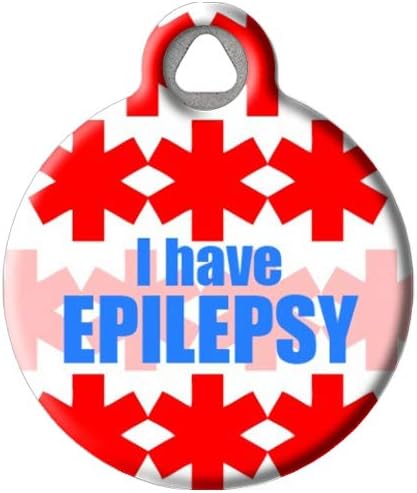 Epilepsy Medical Alert Pet ID Tag for Dogs and Cats, Silent Dog Tag with Customized Identification Information - Large 1.25" Diameter