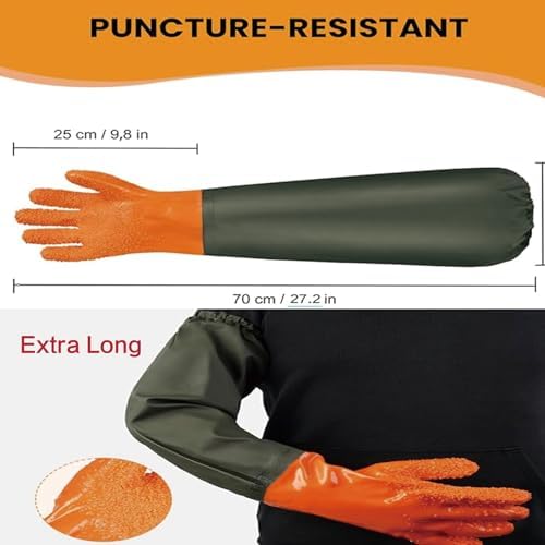 YOFANG 27.2" Long Sleeve Pet Grooming Bathing Gloves Anti-Scratch