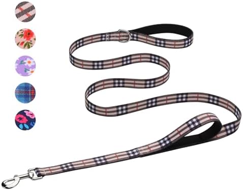 Hikiko 6FT Dog Leash Padded Double Handle with Designed Pattern