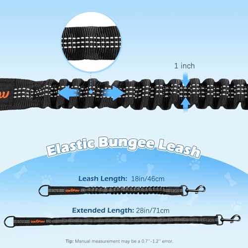 VavoPaw Bungee Dog Leash Extender, Retractable for Large Dogs, 2 Pack