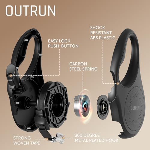 OUTRUN Retractable Dog Leash 16 FT Tape, up to 55 lb, No Tangle
