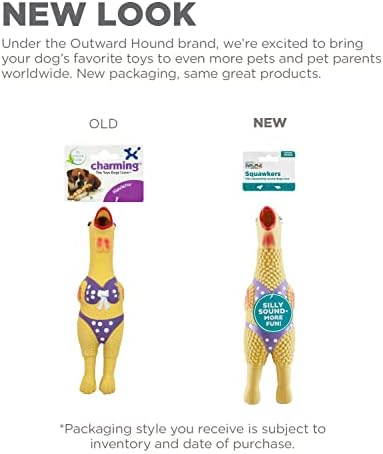 Outward Hound by Charming Pet Squawkers Henrietta Latex Squeaky Rubber Chicken Dog Toy, Funny Interactive Holiday Toy for Dogs, Small Size