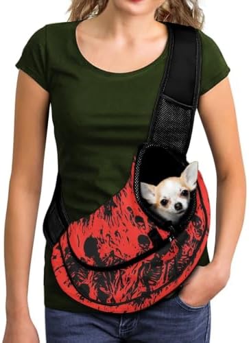 COEQINE Gothic Dog Carrier Sling 10-15 Lbs Bag for Small Puppy Pet Cats