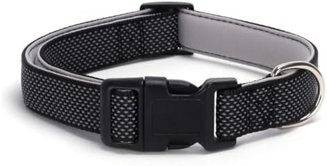 Reflective Nylon Padded Dog Collar with Quick Release Buckle