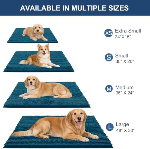 OLANLY Dog Door Mat for Muddy Paws 24x16, Extra Absorbent Chenille Mud Mat