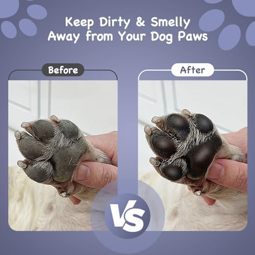 Paw Cleaner with Handle for Large Dogs - Effectively Cleans Muddy Paws and Feet for Dogs & Pets (Gray)