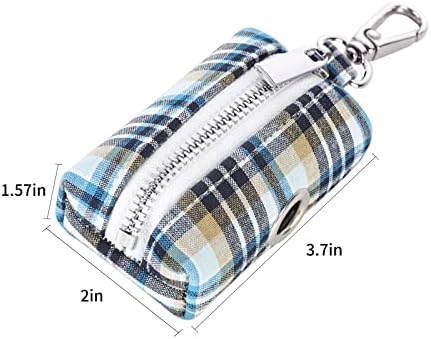 Lionet Paws Cute Dog Poop Bag Holder with Dog Poop Bag for Leash, Cotton LightBlue Dog Bag Dispenser, Matching Dog Collar
