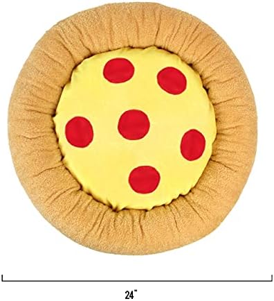 TONBO Soft Plush Small Cute and Cozy Food Dog Cat Bed, Washer and Dryer Friendly (Pizza)