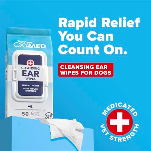 Oxymed Soothing Ear Wipes for Dogs & Cats, Anti-Itch Relief, 50 Count