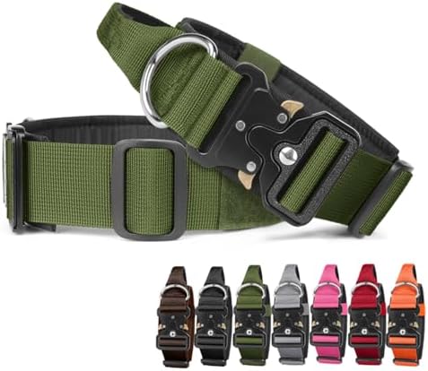 Tactical Dog Collar with Handle,Army Green L