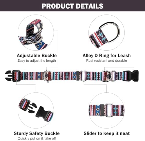 Hikiko Martingale Collar for Dogs with Special Pattern,Adjustable,M