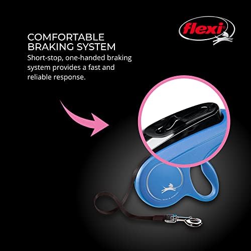 FLEXI® Classic Tape Retractable Dog Leash, Small, 16 ft - Blue