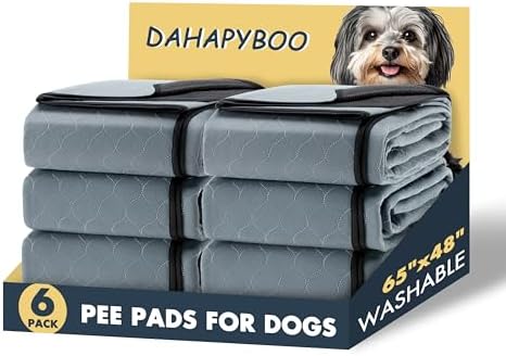 DAHAPYBOO Extra Large Washable Pee Pads for Dogs 65x48,6Pack