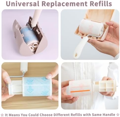 Universal Refills of Multipurpose Extra Sticky Lint Rollers for Pet Hair 80mm 3.15in Refills (2 Rolls 140 Sheets in Total)